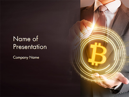 Businessman Control with Bitcoin Technology Presentation Template, Master Slide