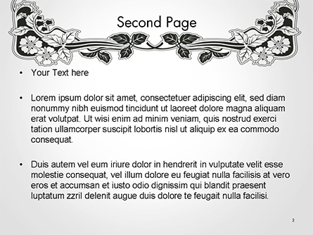 Floral Black and White Border Presentation Template for PowerPoint