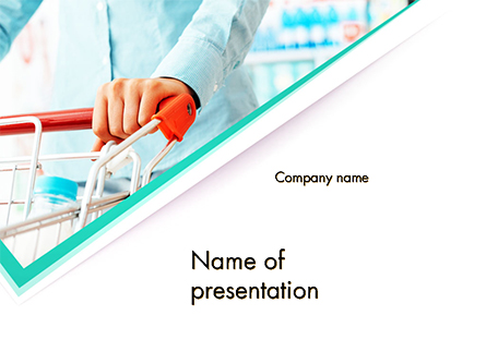 Woman Doing Grocery Shopping at Supermarket Presentation Template, Master Slide