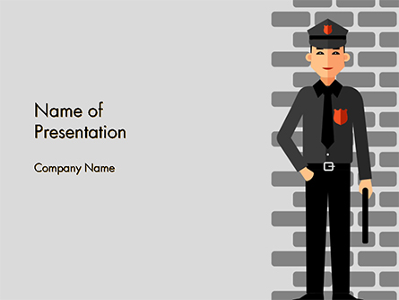 Security Guard Illustration Presentation Template, Master Slide