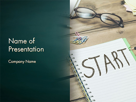 Start Text on Notepad Presentation Template, Master Slide