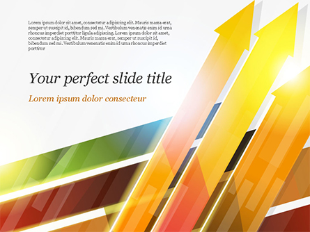 Upward Colored Arrows with Reflections Presentation Template, Master Slide