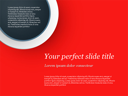 Circle on Red Abstract Background Presentation Template, Master Slide