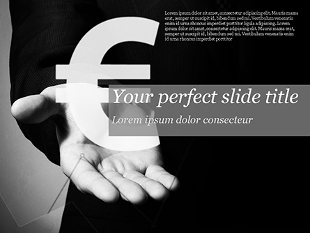 Businessman Holding Euro Sign Presentation Template, Master Slide