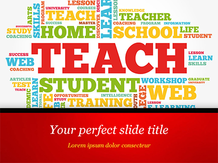 Teach Word Cloud Presentation Template, Master Slide