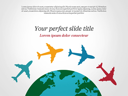Airplane Travel Concept Presentation Template, Master Slide