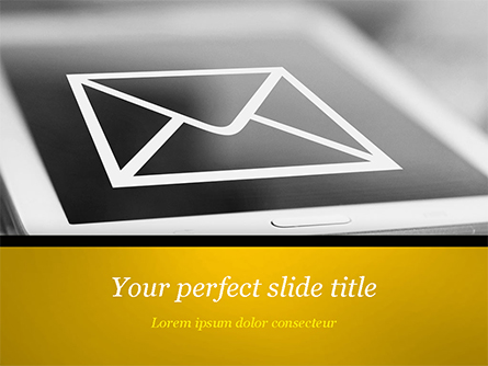 Email Icon on Smartphone Presentation Template, Master Slide