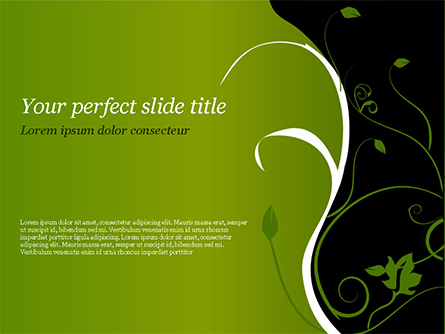 Florid Green Frame Presentation Template, Master Slide