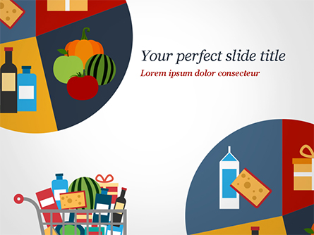 Shopping Trolley of Food Presentation Template, Master Slide