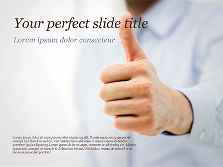 Business Man Shows Thumb Up Presentation Template, Master Slide