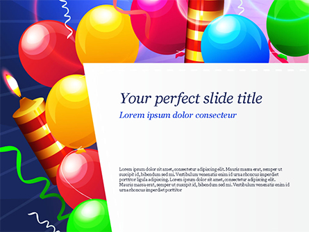 Happy Birthday Card Design Presentation Template, Master Slide