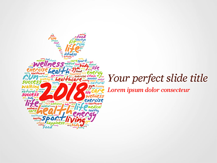 2018 Apple Word Cloud Collage Presentation Template, Master Slide
