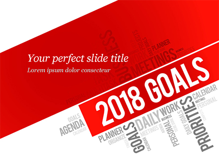 2018 Goals Word Cloud Presentation Template, Master Slide