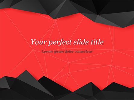 Red and Black Abstract Polygonal Background Presentation Template, Master Slide