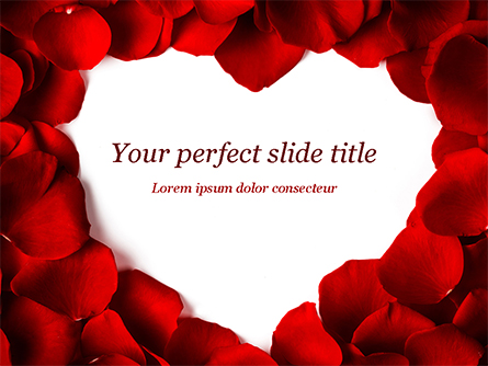 Beautiful Heart of Red Rose Petals Presentation Template, Master Slide