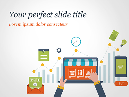 Online Shopping and Management Concept Presentation Template, Master Slide