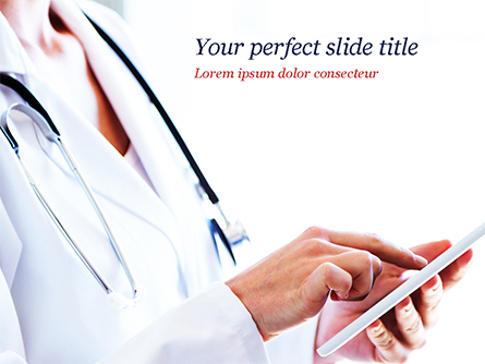 Physician with Tablet Presentation Template, Master Slide