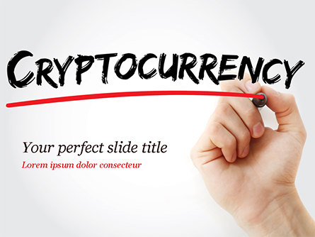A Hand Writing Cryptocurrency with Marker Presentation Template, Master Slide
