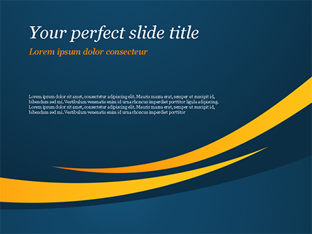 Orange Curves on Blue Background Presentation Template, Master Slide