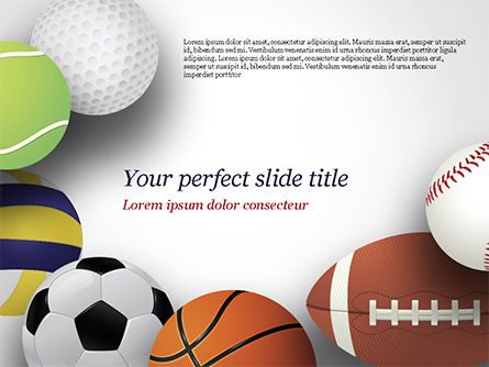 Different Sport Balls Presentation Template, Master Slide