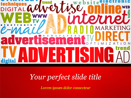 Advertising Word Cloud Collage Presentation Template, Master Slide