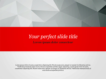 Grey Triangles with Red Line Presentation Template, Master Slide