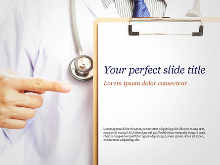 Doctor with Clipboard Presentation Template, Master Slide