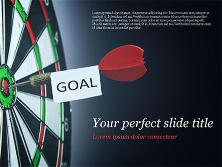 Dart with Goal Text Presentation Template, Master Slide