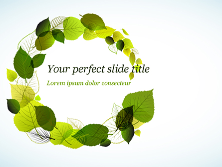 Green Leaves Circle Presentation Template, Master Slide