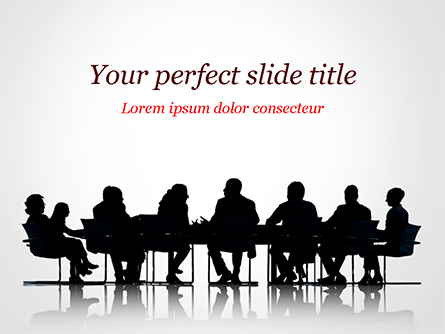 Business People Silhouettes Presentation Template, Master Slide