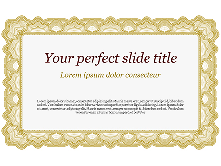 Certificate with Sinuous Pattern Presentation Template, Master Slide