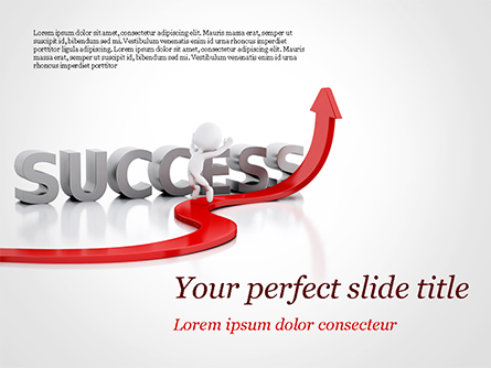 Concept of success and 3D Man Presentation Template, Master Slide
