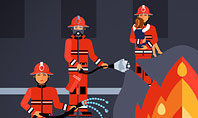 Fire Extinguishing Illustration Presentation Template