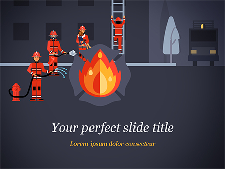 Fire Extinguishing Illustration Presentation Template, Master Slide