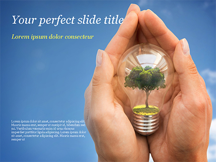 Light Bulb with Tree Inside Presentation Template, Master Slide