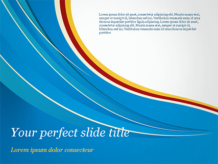 Abstract Blue Wave with Three-Colored Strip Presentation Template, Master Slide
