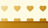 Background of Golden Hearts Presentation Template