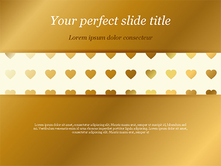Background of Golden Hearts Presentation Template, Master Slide
