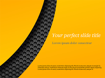 Hexagonal Surface under Yellow Layers Presentation Template, Master Slide