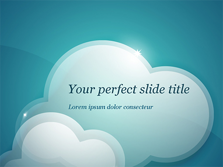 Turquoise Sparkling Clouds Presentation Template, Master Slide