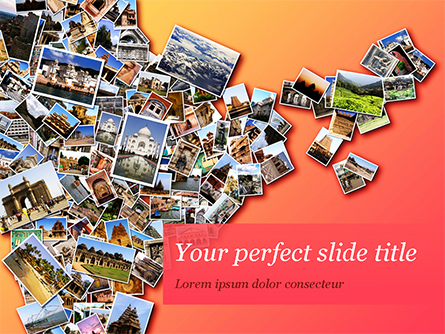 Photo Collection with Famous Indian Places Presentation Template, Master Slide