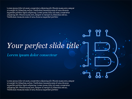 Digital Bitcoin Sign Presentation Template, Master Slide