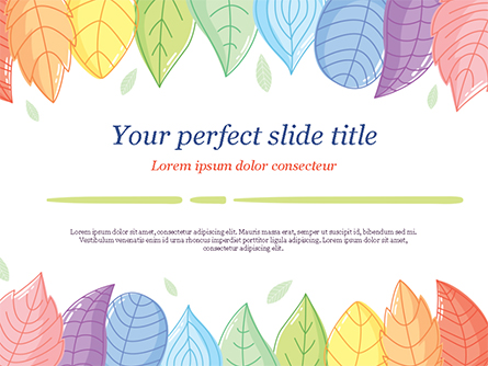 Cute Colored Leaves Presentation Template, Master Slide