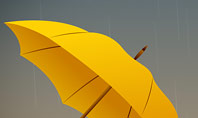 Bright Yellow Umbrella Presentation Template