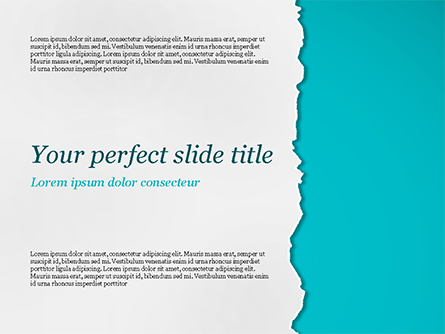 Torn Piece of White Paper on Azure Background Presentation Template, Master Slide