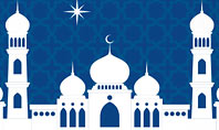 White Silhouette of Mosque Presentation Template