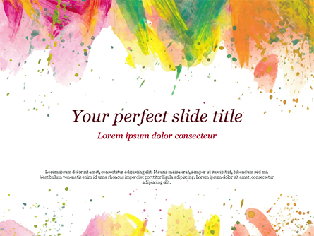 Colored Paint Strokes Presentation Template, Master Slide