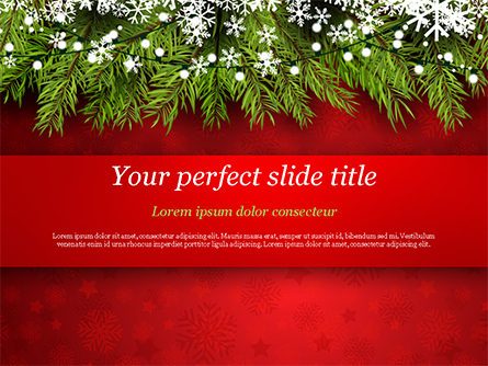 Christmas Tree Branches and Snowflakes Presentation Template, Master Slide