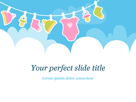 Baby Clothes Illustration Presentation Template, Master Slide