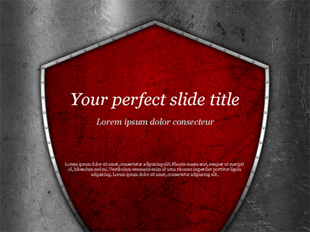 Red Shield Presentation Template, Master Slide